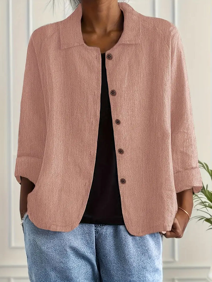 Esmay – Elegant Textured Button-Up Jacket for Women