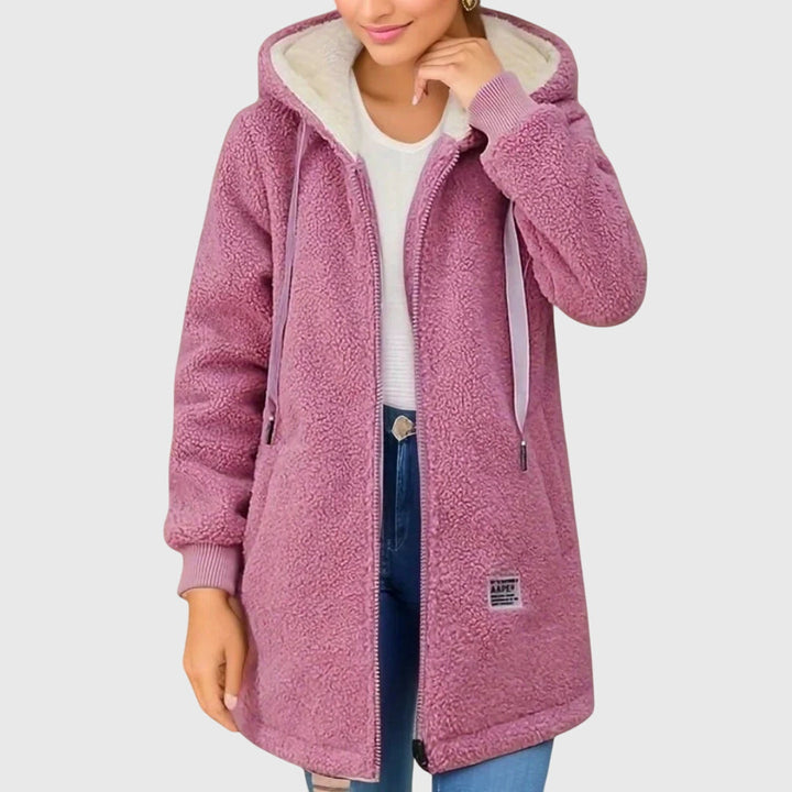 Women’s Teddy Hooded Coat with Warm Lining and Full Zip
