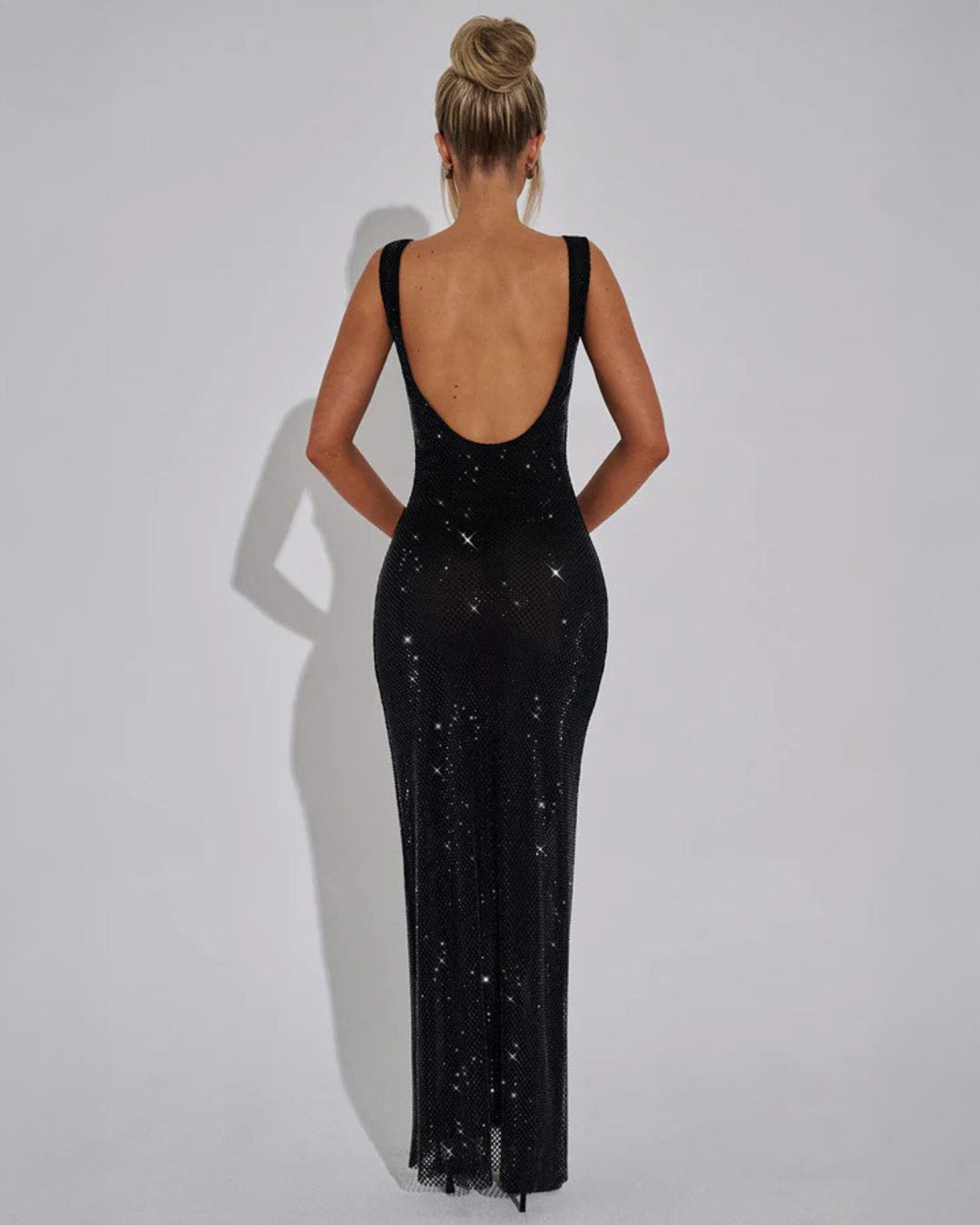 Sparkling Embellished Gown – Elegant Full-Length Evening Dress for Christmas & NYE Celebrations