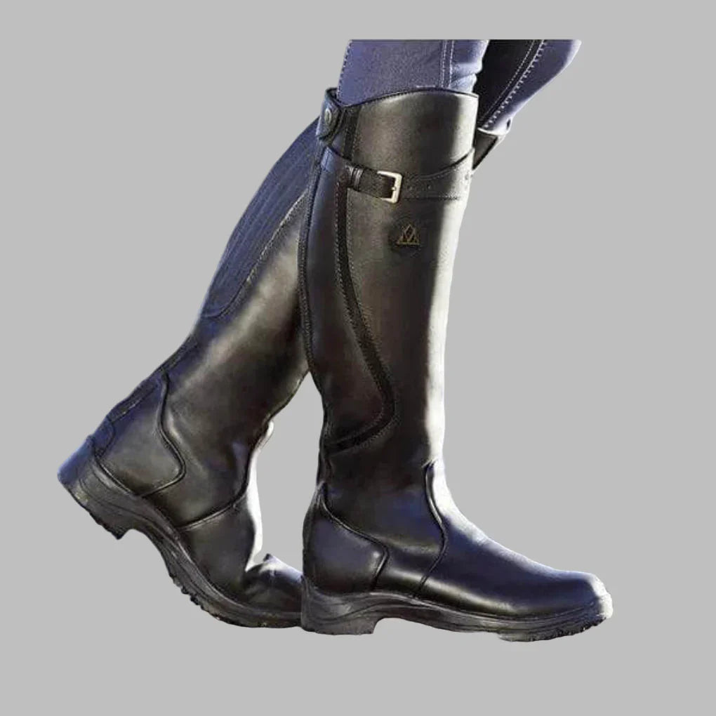 Women’s Waterproof Leather Knee High Winter Boots – Warm Insulated Riding Style Boots