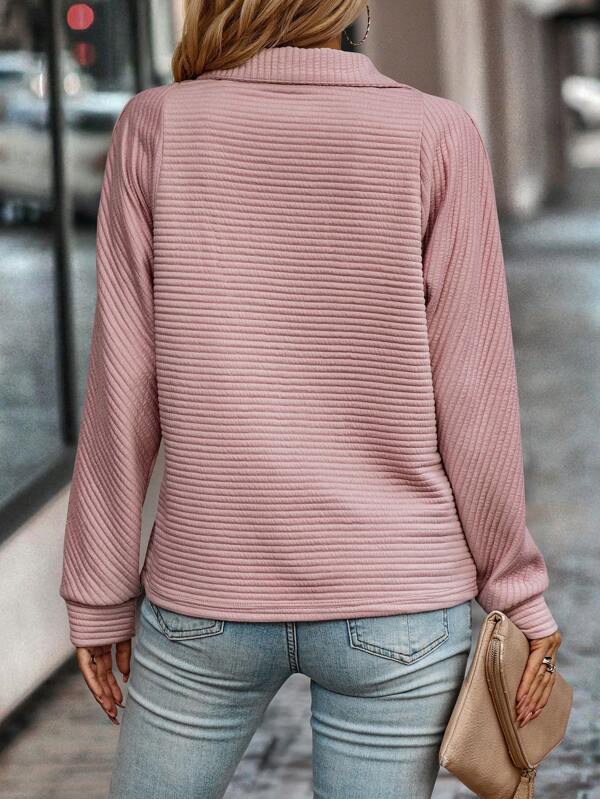 Women’s Ribbed Quarter-Zip Knit Sweater
