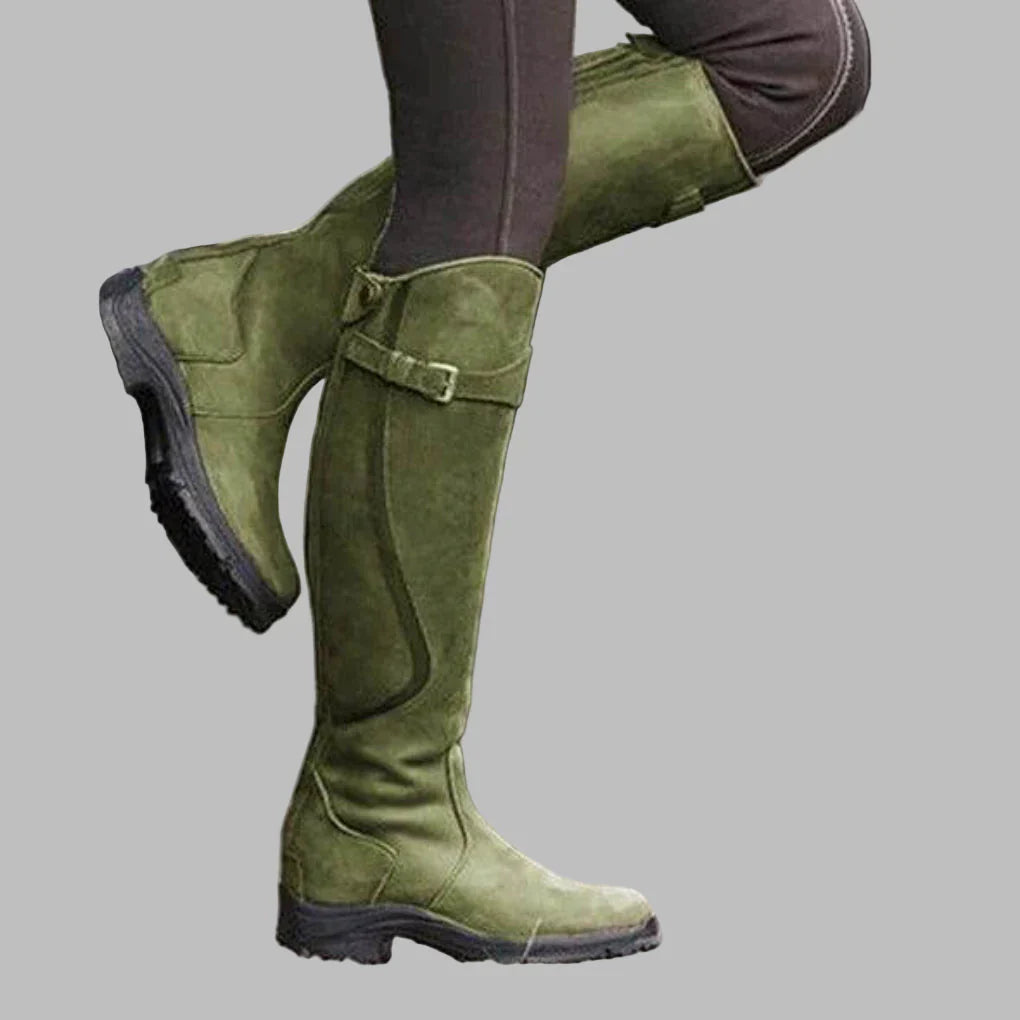 Women’s Waterproof Leather Knee High Winter Boots – Warm Insulated Riding Style Boots