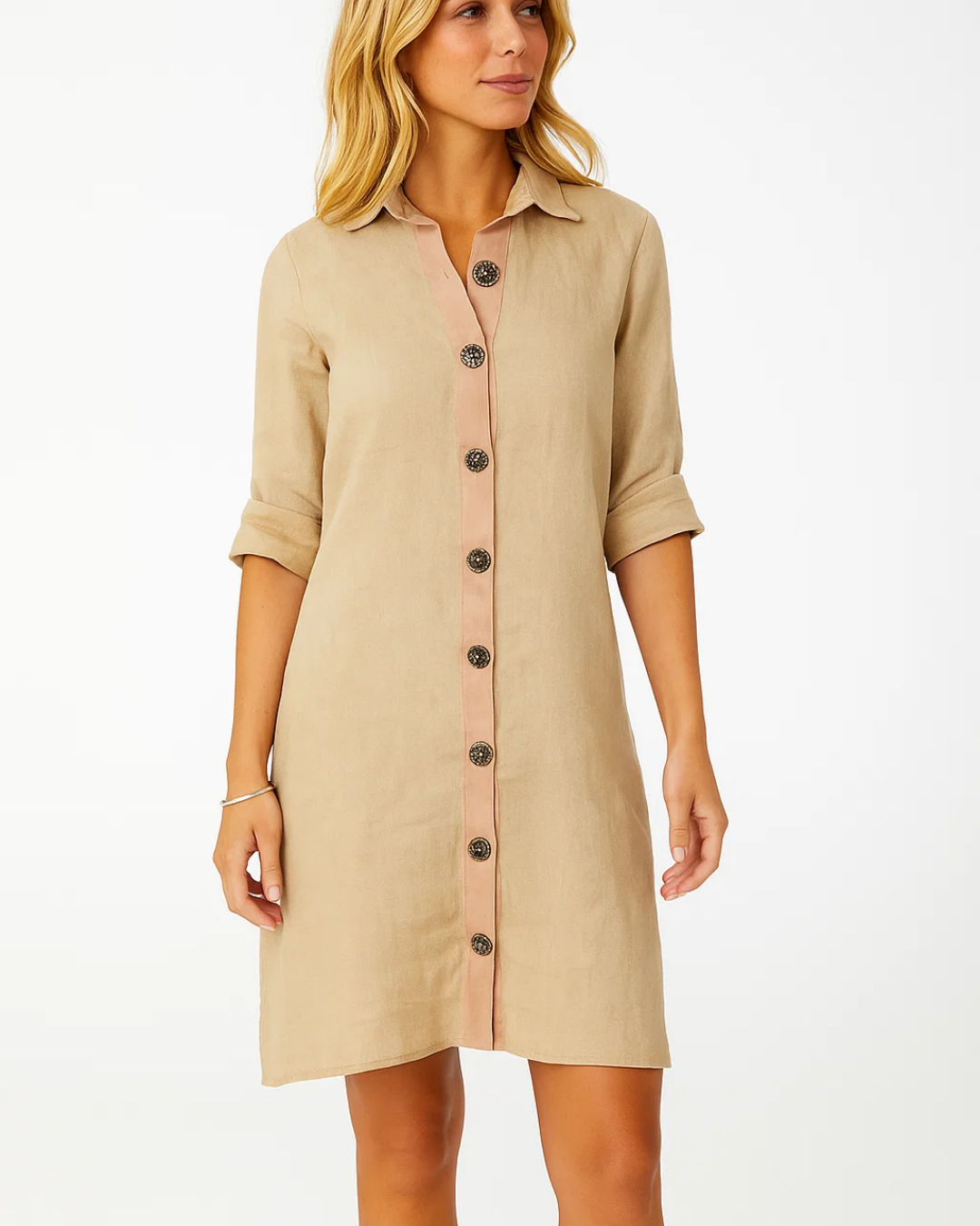 Women's Buttoned Casual Shirt Dress