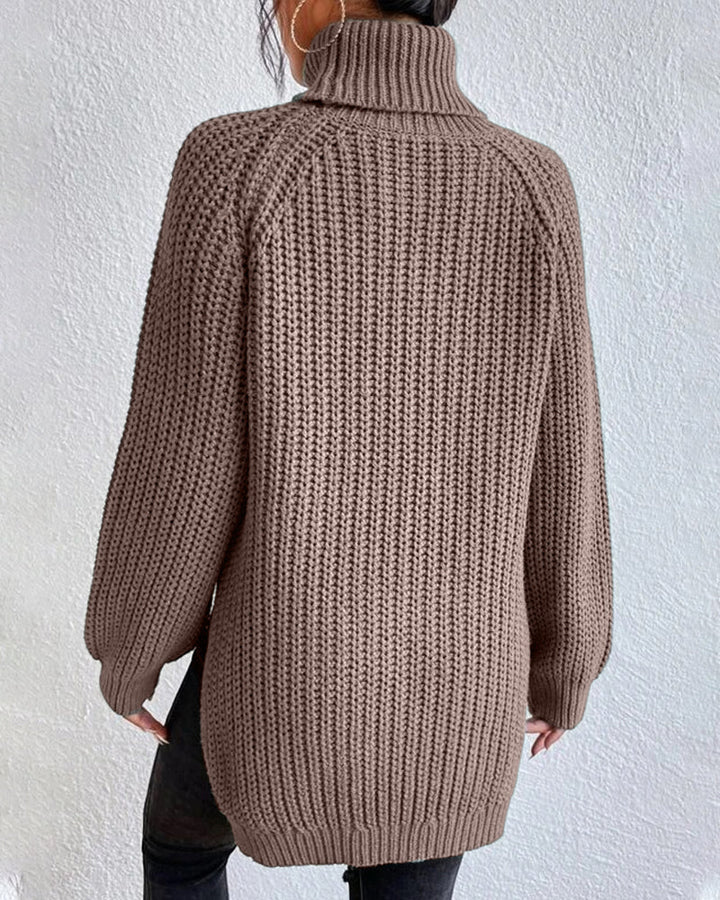 Women’s Chunky Ribbed Turtleneck Jumper – Oversized Winter Knit