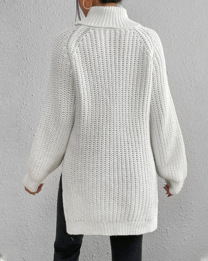 Women’s Chunky Ribbed Turtleneck Jumper – Oversized Winter Knit