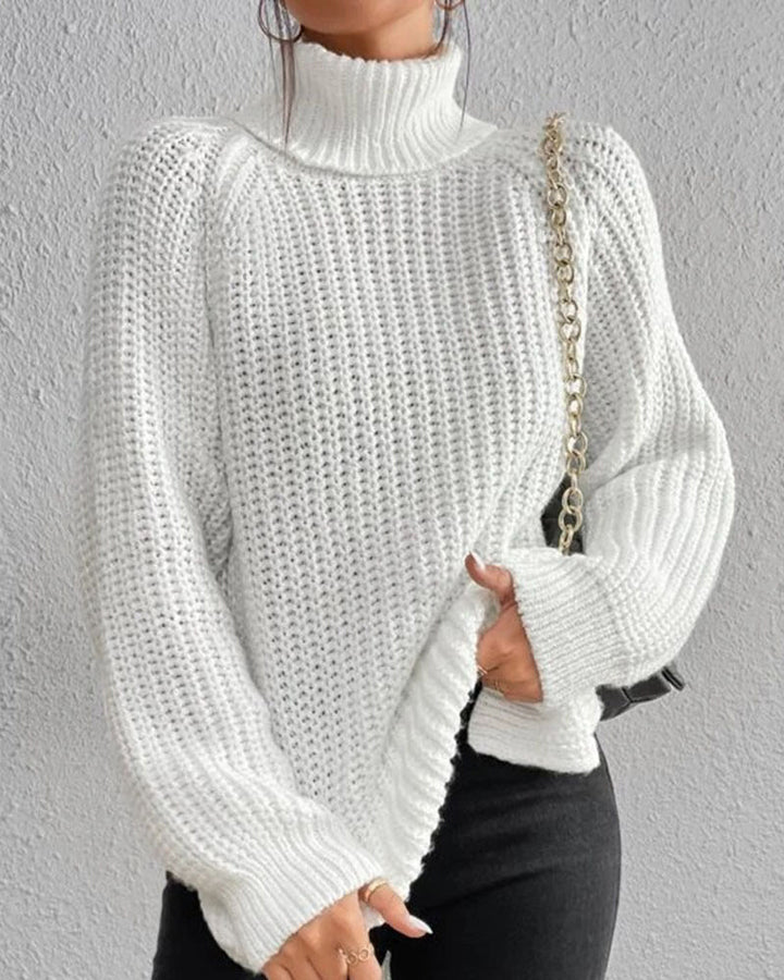 Women’s Chunky Ribbed Turtleneck Jumper – Oversized Winter Knit
