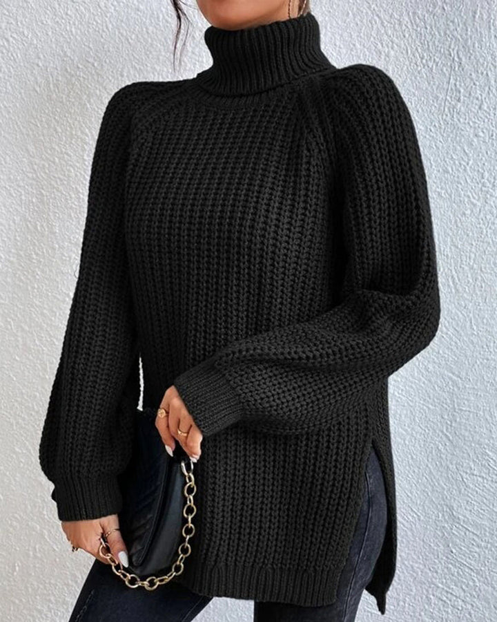 Women’s Chunky Ribbed Turtleneck Jumper – Oversized Winter Knit