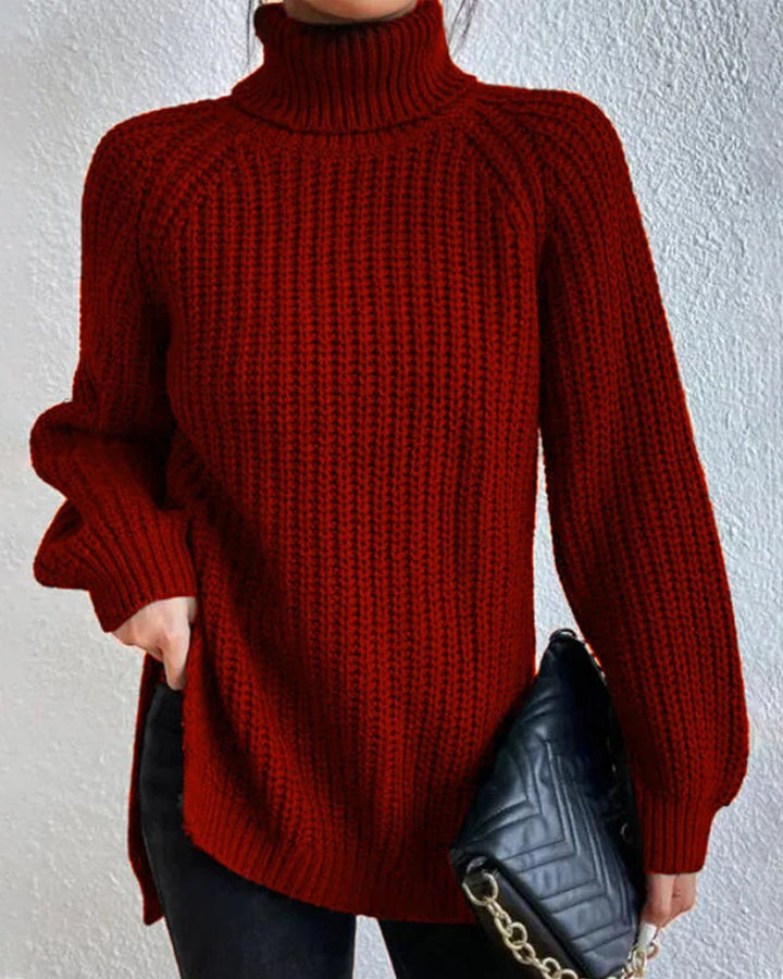 Women’s Chunky Ribbed Turtleneck Jumper – Oversized Winter Knit