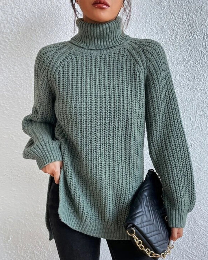 Women’s Chunky Ribbed Turtleneck Jumper – Oversized Winter Knit