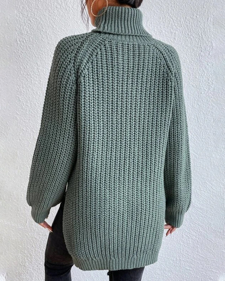 Women’s Chunky Ribbed Turtleneck Jumper – Oversized Winter Knit