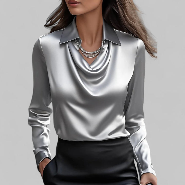 Grace | Women's Elegant Long Sleeve Draped Blouse