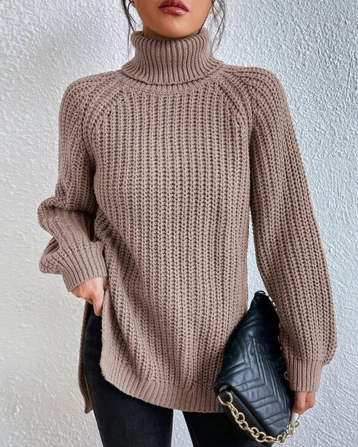 Women’s Chunky Ribbed Turtleneck Jumper – Oversized Winter Knit