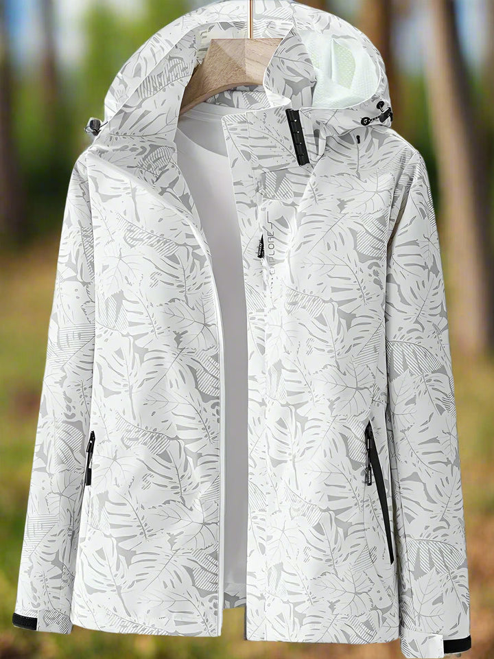 Stacey – Womens Waterproof Winter Hooded Jacket with Leaf Print