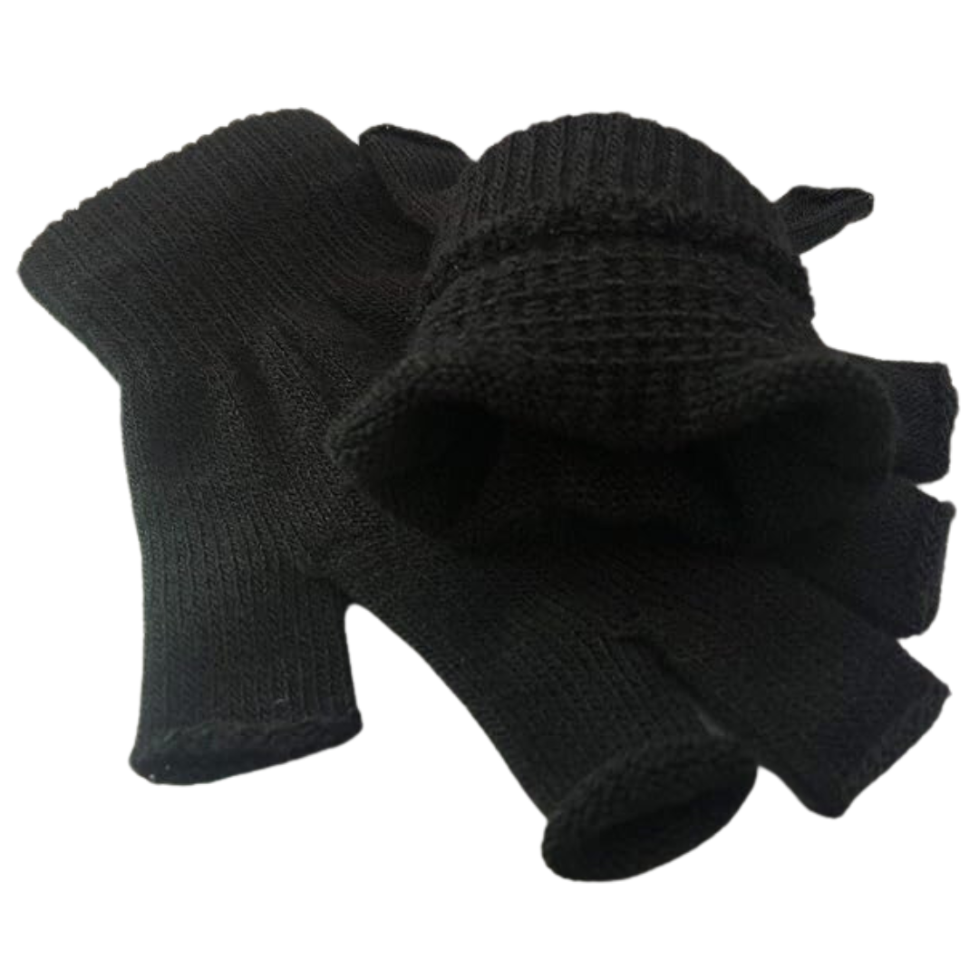 2-Pack Winter Knitted Fingerless Gloves - WarmFlex Set