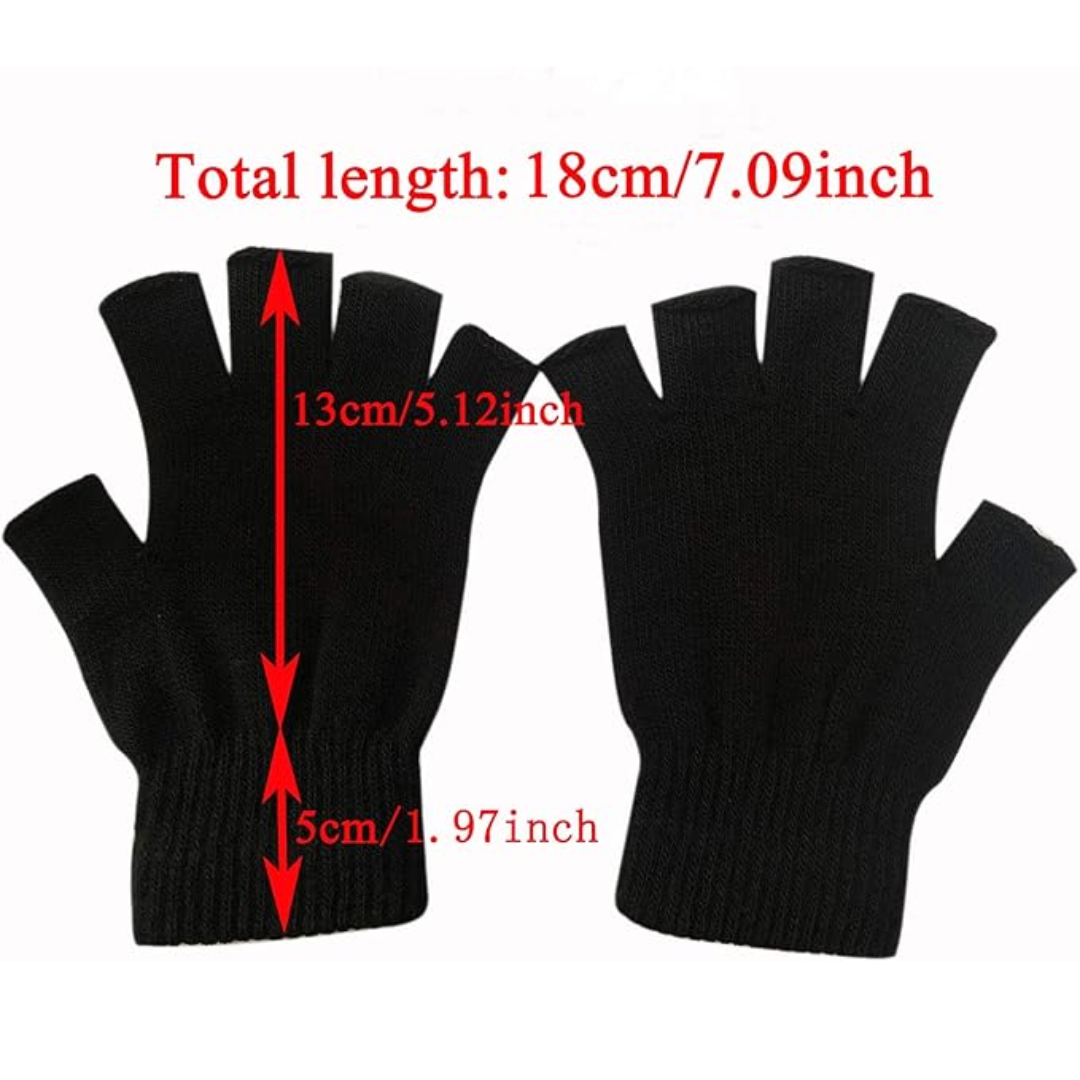 2-Pack Winter Knitted Fingerless Gloves - WarmFlex Set