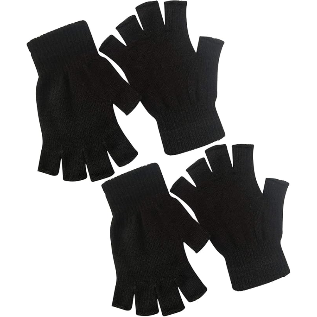 2-Pack Winter Knitted Fingerless Gloves - WarmFlex Set