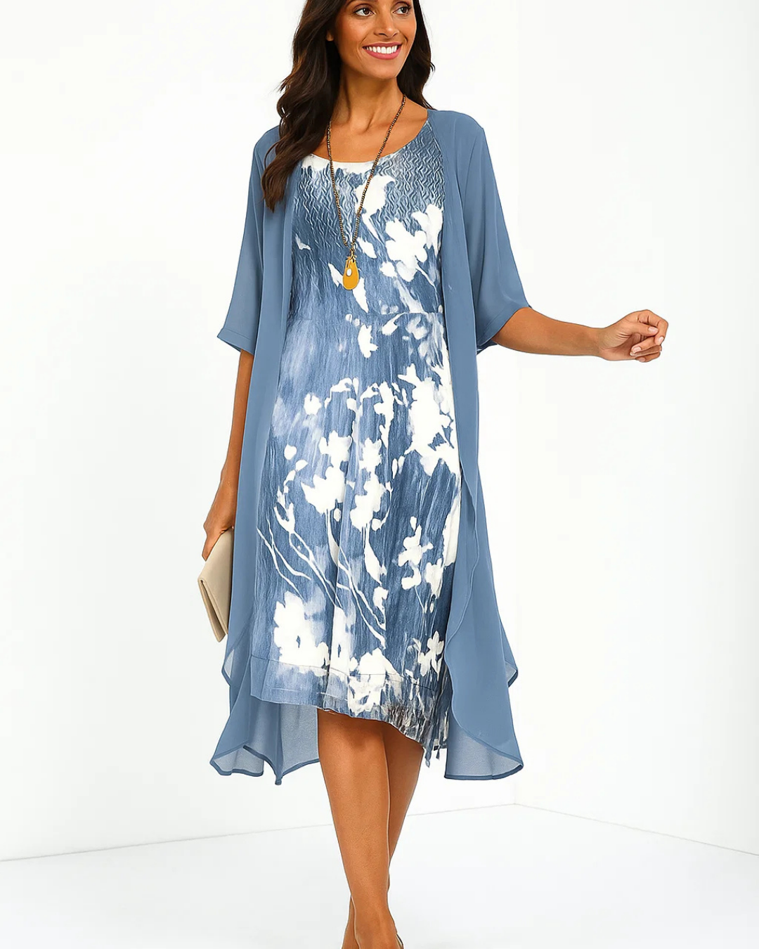 Women's Flowy Summer Dress with Elastic Waist