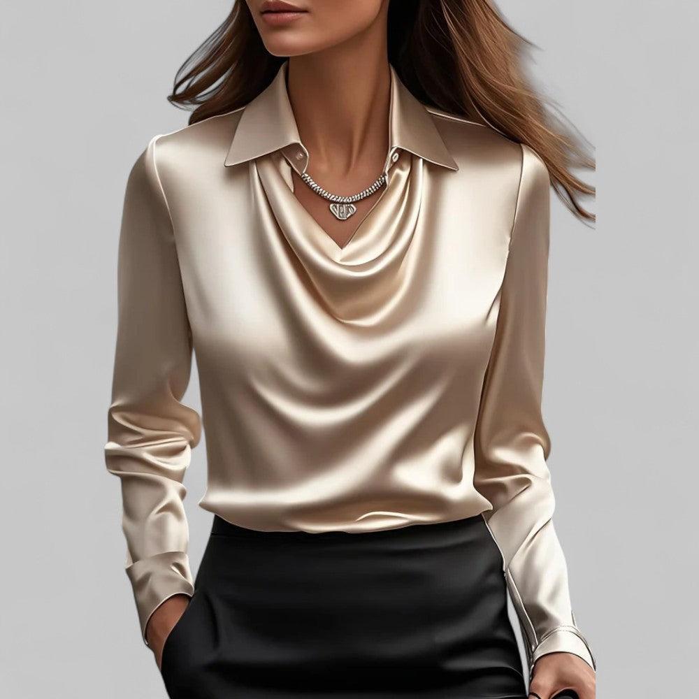 Grace | Women's Elegant Long Sleeve Draped Blouse