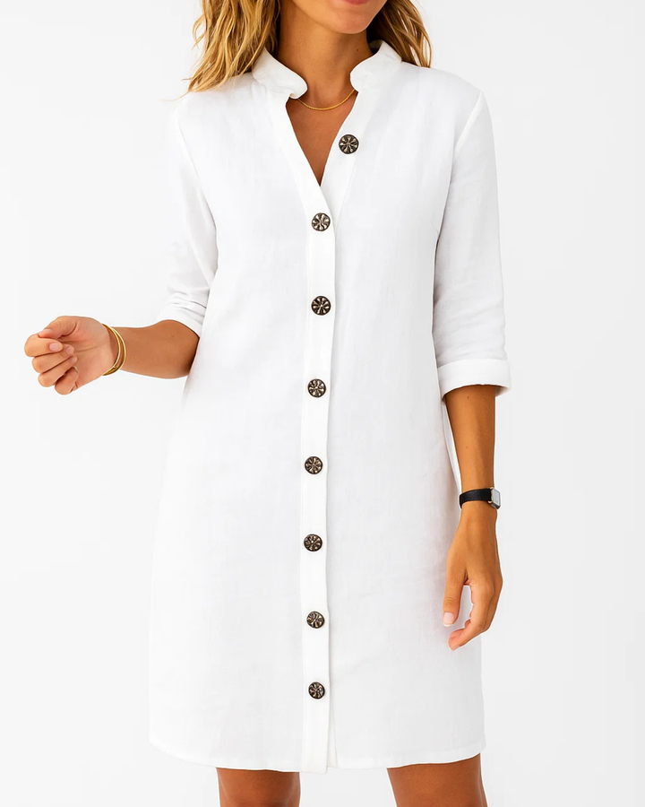 Women's Buttoned Casual Shirt Dress