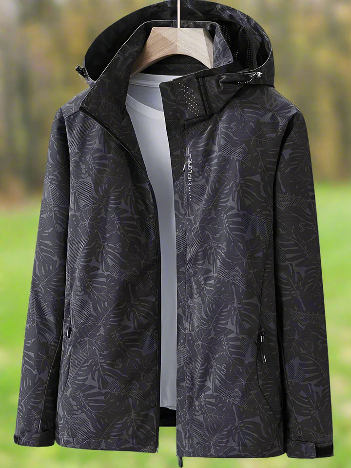 Stacey – Womens Waterproof Winter Hooded Jacket with Leaf Print