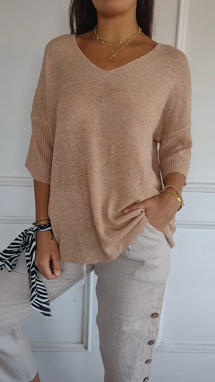 Ella | Women’s Comfy Casual V-Neck Pullover Top