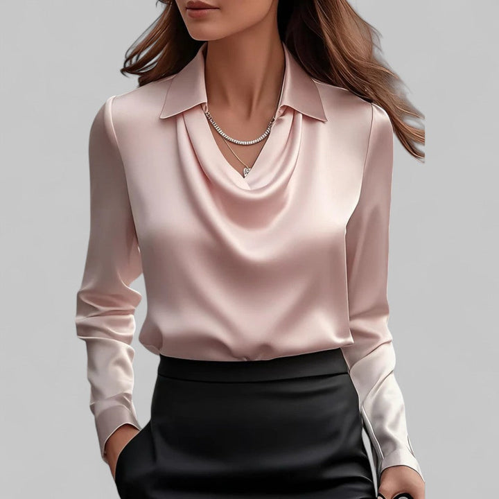 Grace | Women's Elegant Long Sleeve Draped Blouse