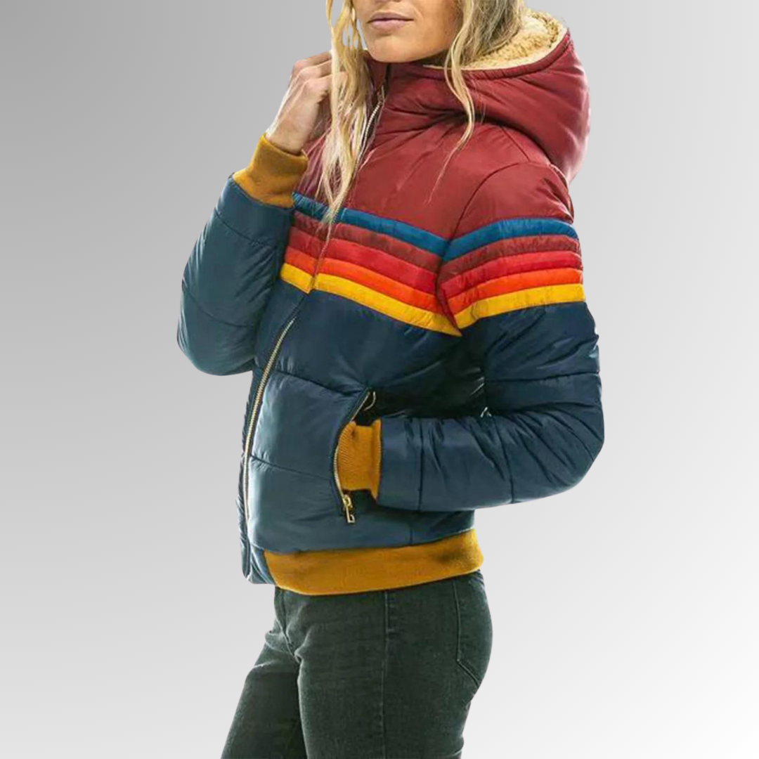 Women’s Waterproof Fleece-Lined Winter Puffer Coat with Hood