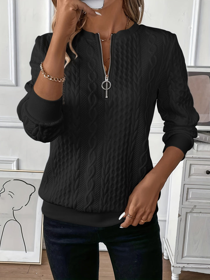 Elena – Winter Cable Half-Zip Pullover