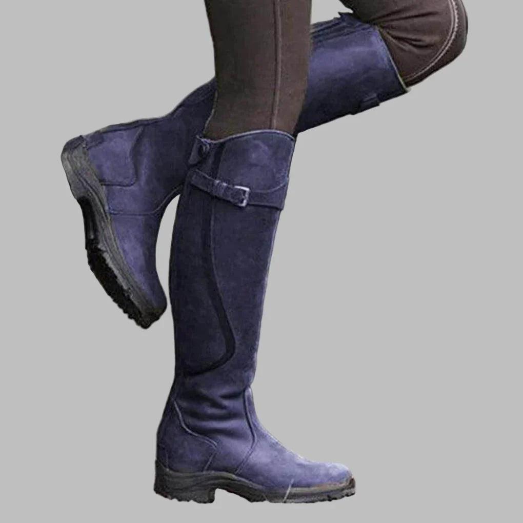 Women’s Waterproof Leather Knee High Winter Boots – Warm Insulated Riding Style Boots
