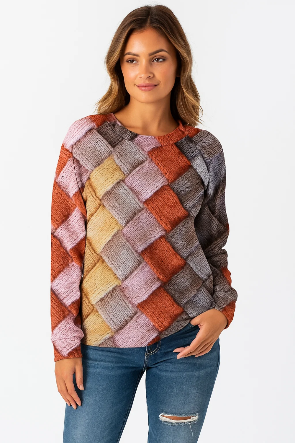 Checkered Sweater for Women