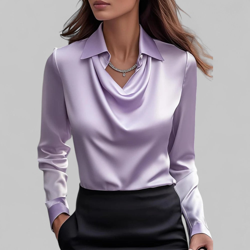 Grace | Women's Elegant Long Sleeve Draped Blouse