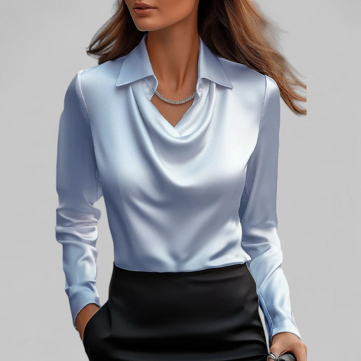 Grace | Women's Elegant Long Sleeve Draped Blouse