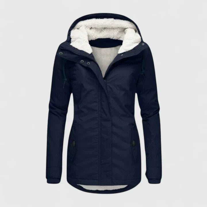 Women’s Fleece-Lined Winter Jacket with Warm Hood