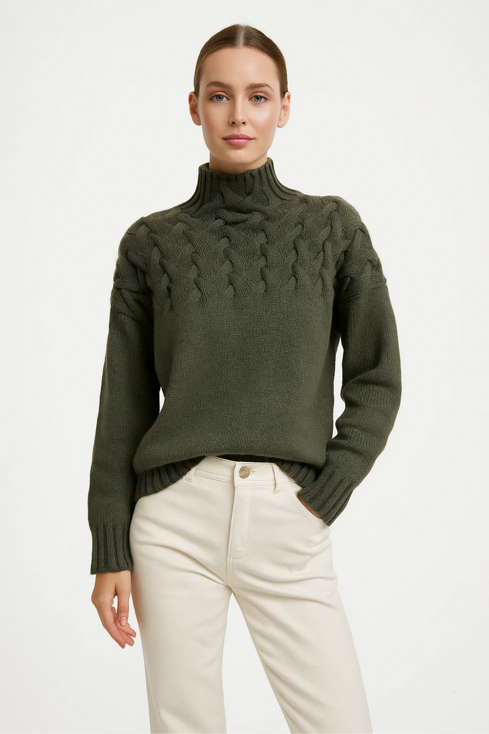 Knitted Turtleneck Sweater for Women