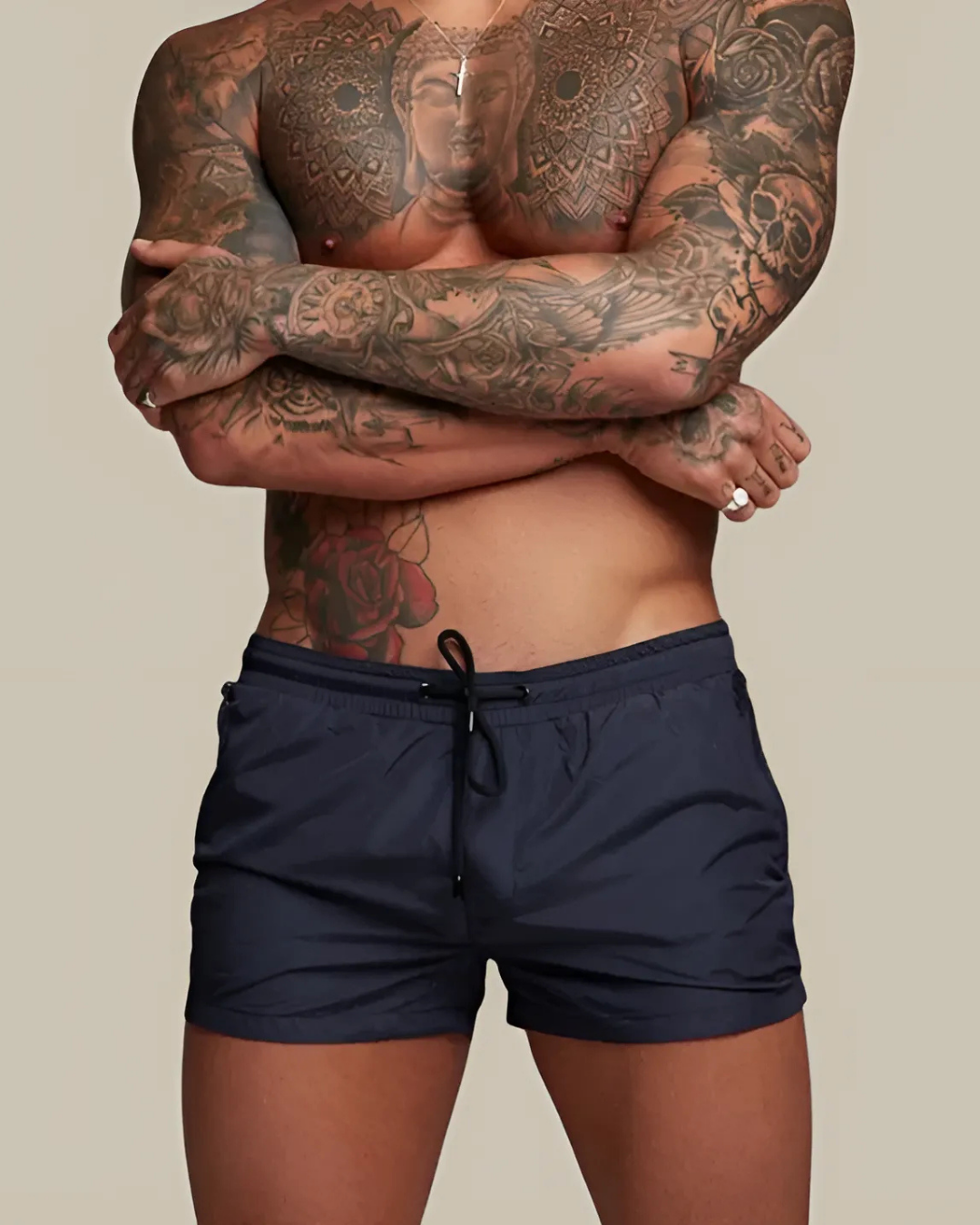 Men's Stretch Swim Trunks With Short Length
