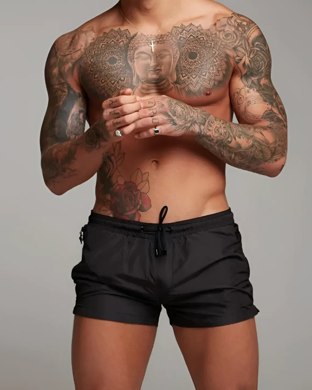 Men's Stretch Swim Trunks With Short Length