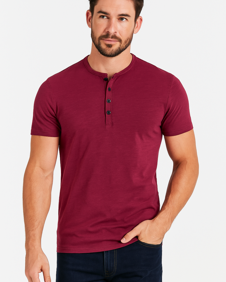 Men's Casual Henley Shirt