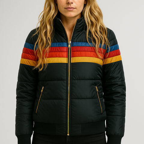 Women’s Waterproof Fleece-Lined Winter Puffer Coat with Hood