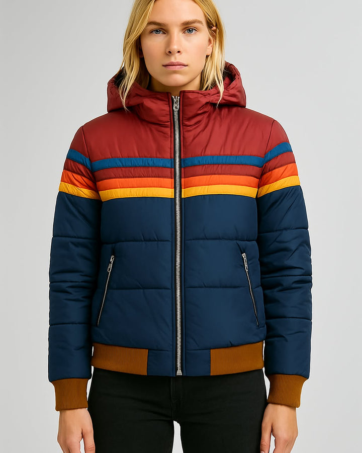 Women’s Waterproof Fleece-Lined Winter Puffer Coat with Hood