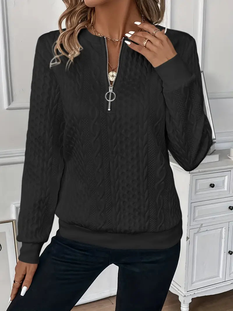 Elena – Winter Cable Half-Zip Pullover