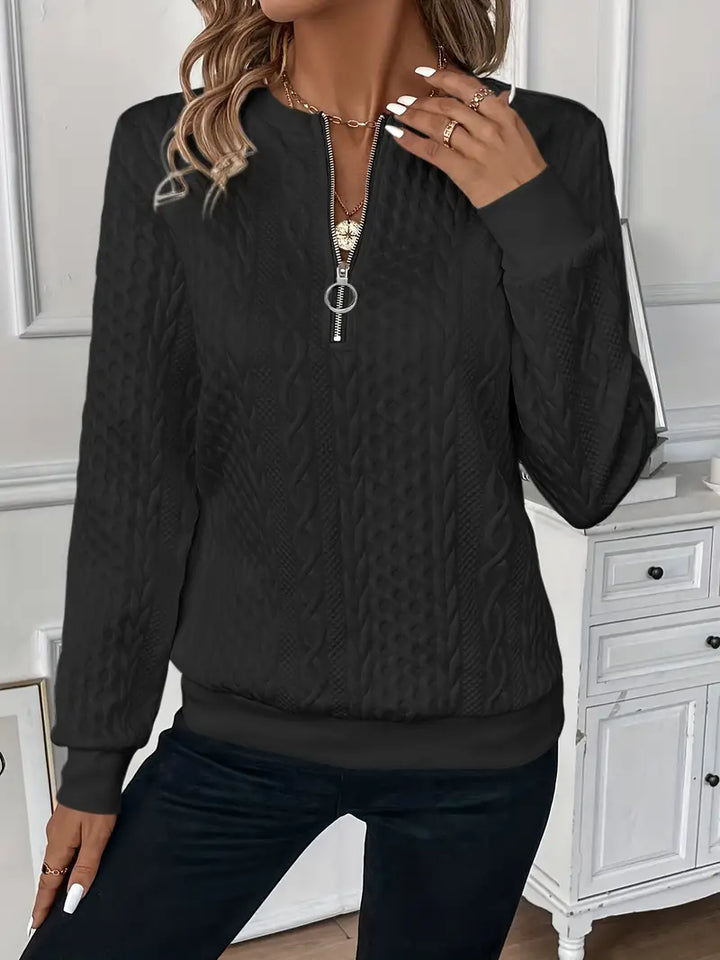 Elena – Winter Cable Half-Zip Pullover