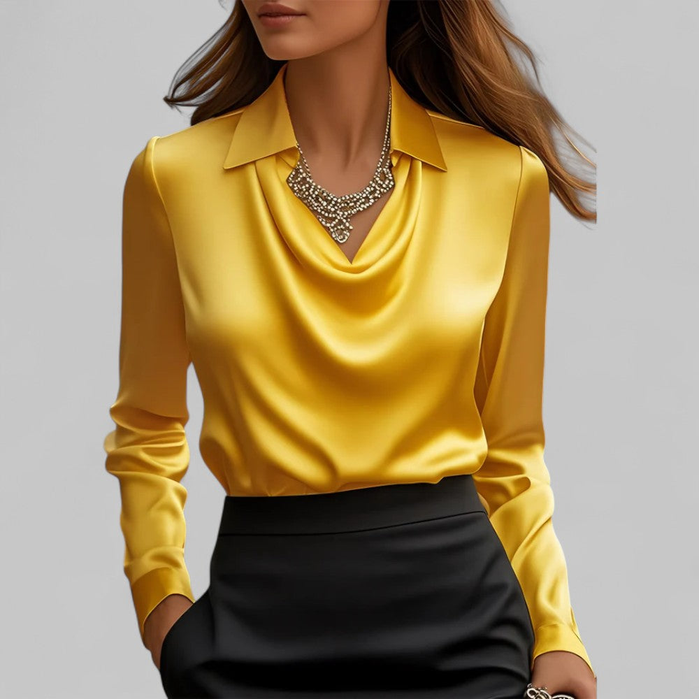 Grace | Women's Elegant Long Sleeve Draped Blouse
