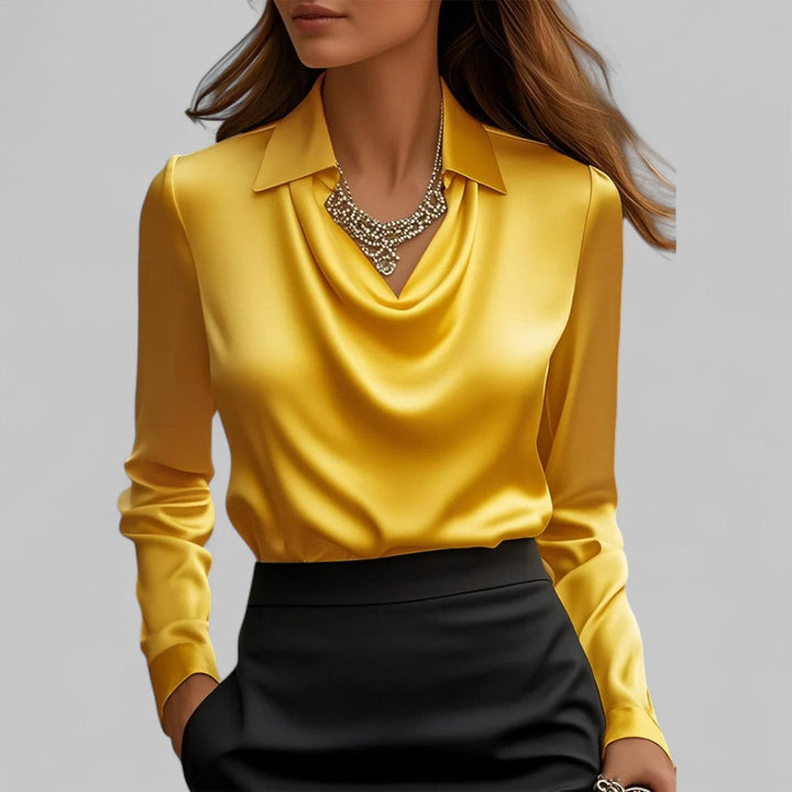 Grace | Women's Elegant Long Sleeve Draped Blouse