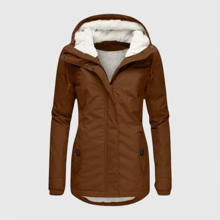 Women’s Fleece-Lined Winter Jacket with Warm Hood