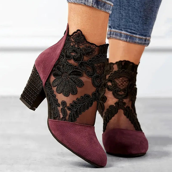 Margaret | Women’s Floral Lace Statement Heels
