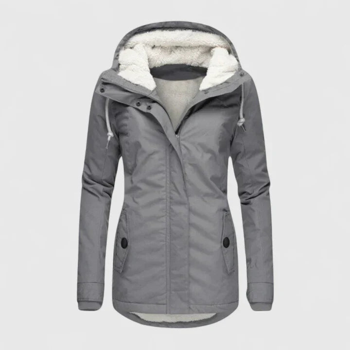 Women’s Fleece-Lined Winter Jacket with Warm Hood