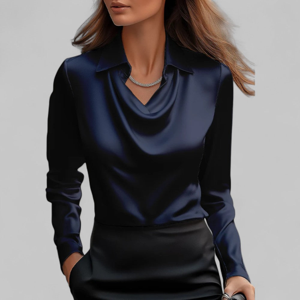 Grace | Women's Elegant Long Sleeve Draped Blouse