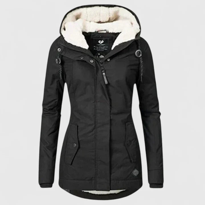 Women’s Fleece-Lined Winter Jacket with Warm Hood