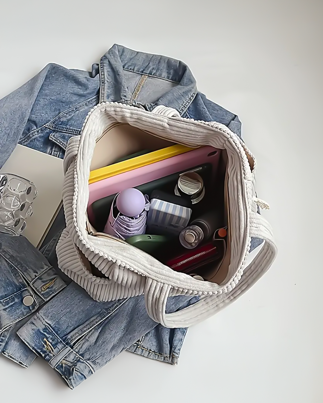 Lindy – Soft Corduroy Tote Bag