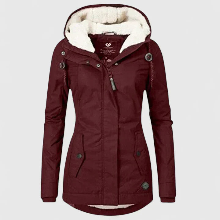 Women’s Fleece-Lined Winter Jacket with Warm Hood